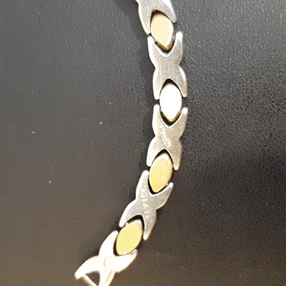 Mens 90s Mexican sterling gilt bracelet - Picture 2 of 2